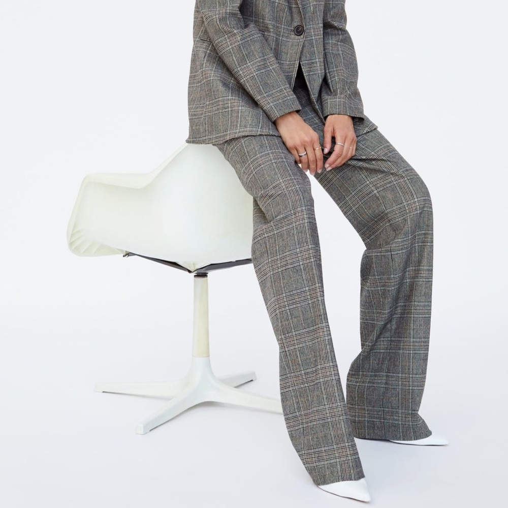 LAST NWT ZARA CHECKED TROUSERS PANTS